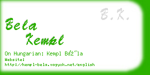 bela kempl business card